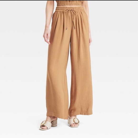 A New Day | Butterscotch |  Wide Legged Drawstring Pants | Size S - Picture 1 of 6